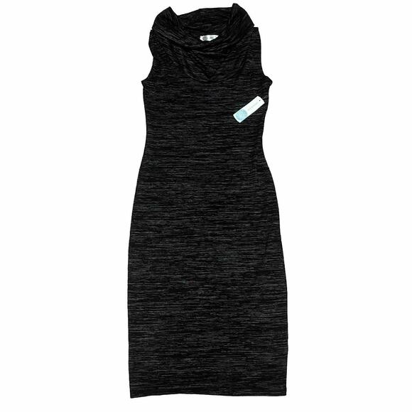 RD Style Dresses & Skirts - RD Style Stitch Fix Space Dye Cowl Neck Midi Dress In Charcoal Gray SZ S